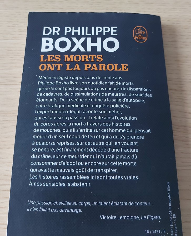 Illustration de Livre de Philippe BOXHO Les morts ont la parole 🙂 